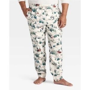 Men's Flannel Pajama Pant - Goodfellow & Co Cabin Print Ivory Holiday XL